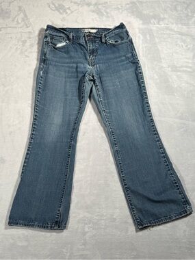 Levi’s 515 Bootcut Jeans Women’s 8 Blue Medium Wash Frayed Hem 27x28